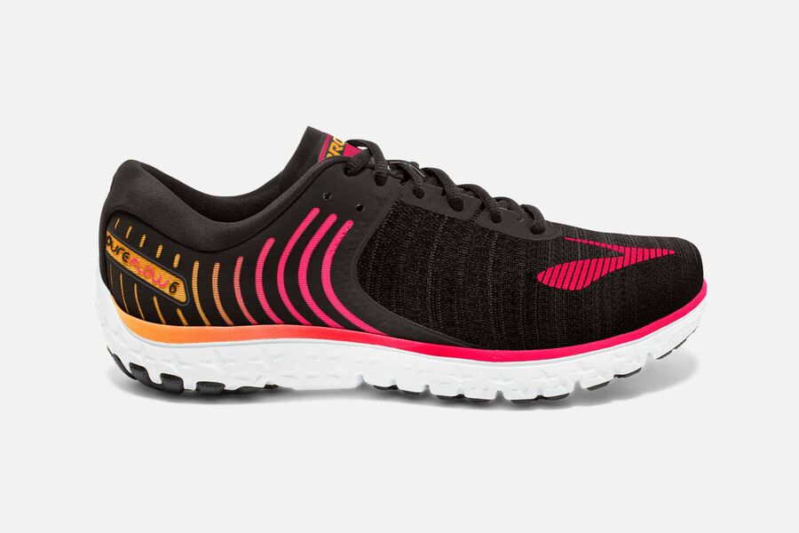 Tenis Corrida Brooks PureFlow 6 Feminino Brasil - Pretas/Rosa 8634920-IA